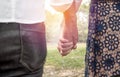 Valentine, Couples holding hands. Summer in love, Love concept Royalty Free Stock Photo