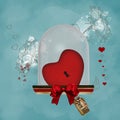 Valentine cover with a locked heart