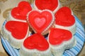 Valentine Cupcakes in the form of hearts.