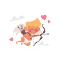 valentine cupid amour baby angel shooting love arrows with heart valentines day celebration concept