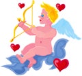 Valentine cupid on cloud aiming