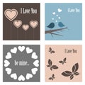 Valentine cute cards Royalty Free Stock Photo