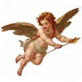 Valentine cute cupid cherub. Vintage style illustration