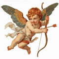Valentine cute cupid cherub. Vintage style illustration