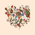 Valentine cute lovely heart card Royalty Free Stock Photo