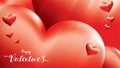 Valentine 3D Colorful Red Romantic Hearts shape flying and Floating on pink background. symbols of love for Happy Women`s, Mother Royalty Free Stock Photo