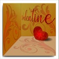 Valentine day background with floral ornament