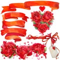 Valentine day background and elements for decoration