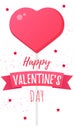 Valentine day background with hearts, leafs and typography of happy valentines day text . Vector illustration