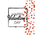 Valentine Day Background. Ornament Poster For Girl. Grunge Frame Royalty Free Stock Photo