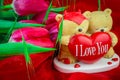 valentine day background  with Teddy bears Royalty Free Stock Photo