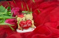 valentine day background  with Teddy bears Royalty Free Stock Photo