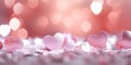 Valentine day background wallpaper. valentines day hearts decoration bokeh light blurry background. Generative AI