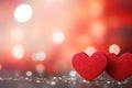 Valentine day background wallpaper. valentines day hearts decoration bokeh light blurry background. Generative AI