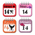 Valentine Day calendar sheets