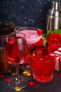 Valentine day cocktail bar background Royalty Free Stock Photo