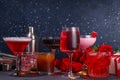 Valentine day cocktail bar background Royalty Free Stock Photo