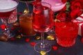 Valentine day cocktail bar background Royalty Free Stock Photo