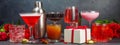 Valentine day cocktail bar background Royalty Free Stock Photo