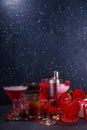 Valentine day cocktail bar background Royalty Free Stock Photo