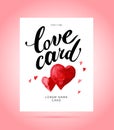 Valentine day congratulation memory card design. Royalty Free Stock Photo