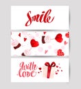 Valentine day congratulation memory card design. Royalty Free Stock Photo