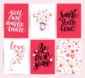 Valentine day congratulation memory card design. Royalty Free Stock Photo