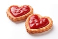 Valentine Day dessert tartelette French pastry heart shape gift. Romantic love greeting present sweet tasty texture