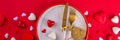 Valentine day dinner table setting background