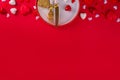 Valentine day dinner table setting background Royalty Free Stock Photo