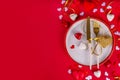 Valentine day dinner table setting background Royalty Free Stock Photo