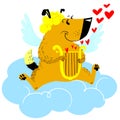 Valentine Day dog character. Dog in cupid or angel fancy costu Royalty Free Stock Photo