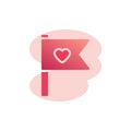 Valentine day flag flat icon