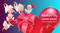 Valentine Day Gift Card Holiday Amour Love Cupid Heart Shape