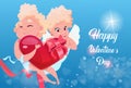 Valentine Day Gift Card Holiday Amour Love Cupid Heart Shape