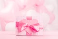 Valentine day gift and heart card Royalty Free Stock Photo