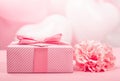 Valentine day gift and heart card Royalty Free Stock Photo