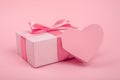 Valentine day gift and heart card Royalty Free Stock Photo