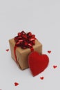 Valentine day gift and heart card Royalty Free Stock Photo