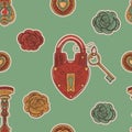 Valentine Day green vintage seamless pattern Royalty Free Stock Photo