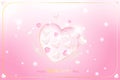 Valentine Day greeting card template. Celebration concept with Pink hearts and light effects on background with ribbons. Royalty Free Stock Photo