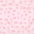 Valentine Day handwritten Hearts pattern on pink background