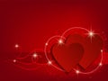 Valentine Day Heart on Red Background Royalty Free Stock Photo