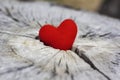 Valentine day hearts on wood background.