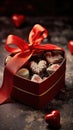 Set of different chocolates in a box . AI Generated Royalty Free Stock Photo