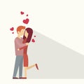 Valentine Day Holiday Silhouette Couple Lovers Embrace Heart Shape Royalty Free Stock Photo