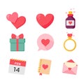 Valentine Day icon set. Suitable for design element of Valentine Day celebration Royalty Free Stock Photo