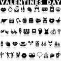 Valentine day icons set.