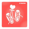 Valentine day icons for sneaker shoes lovers