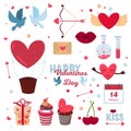 Valentine Day icons vector illustration